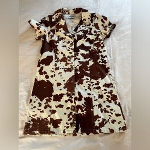 Show Me Your Mimi Colombia Collared Cow Print Dress